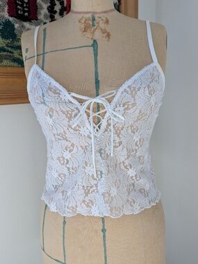 Frederick's of Hollywood White Lace Top